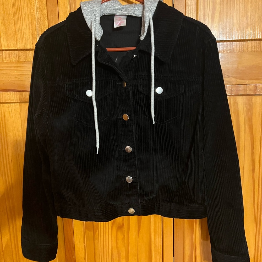 Wayne Brown is no boundaries medium 7 to 9 corduroy jacket with hood.